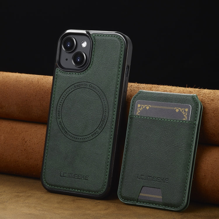 For iPhone 13 mini LC.IMEEKE L3 Series Detachable RFID Card Bag Magsafe Phone Case(Green)