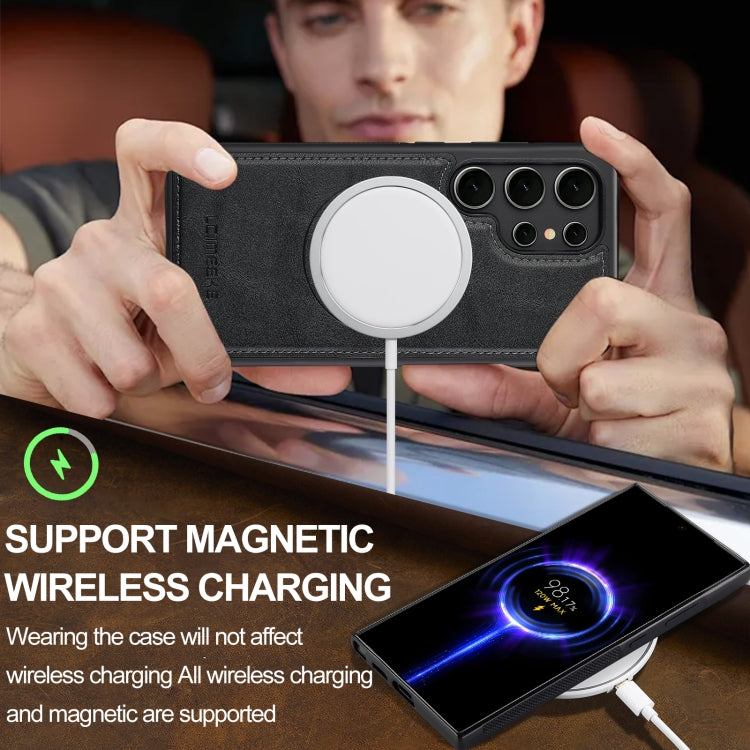 For Samsung Galaxy S24 Ultra 5G LC.IMEEKE L3 Series Detachable RFID Card Bag Magsafe Phone Case(Black)