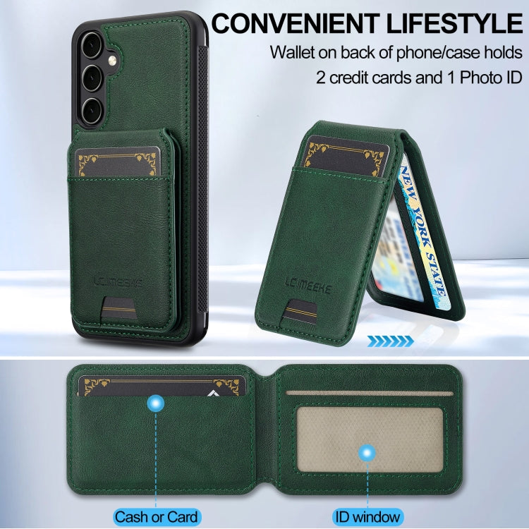 For Samsung Galaxy S24 5G LC.IMEEKE L3 Series Detachable RFID Card Bag Magsafe Phone Case(Green)