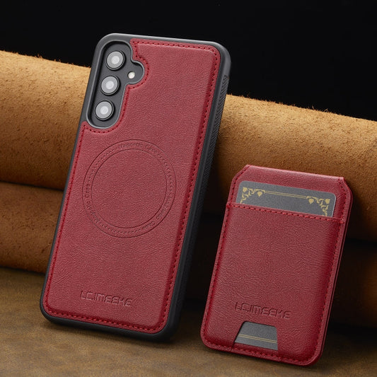 For Samsung Galaxy S24 5G LC.IMEEKE L3 Series Detachable RFID Card Bag Magsafe Phone Case(Red)