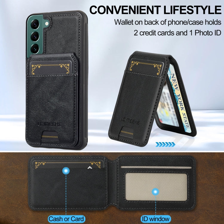 For Samsung Galaxy S21 5G LC.IMEEKE L3 Series Detachable RFID Card Bag Magsafe Phone Case(Black)