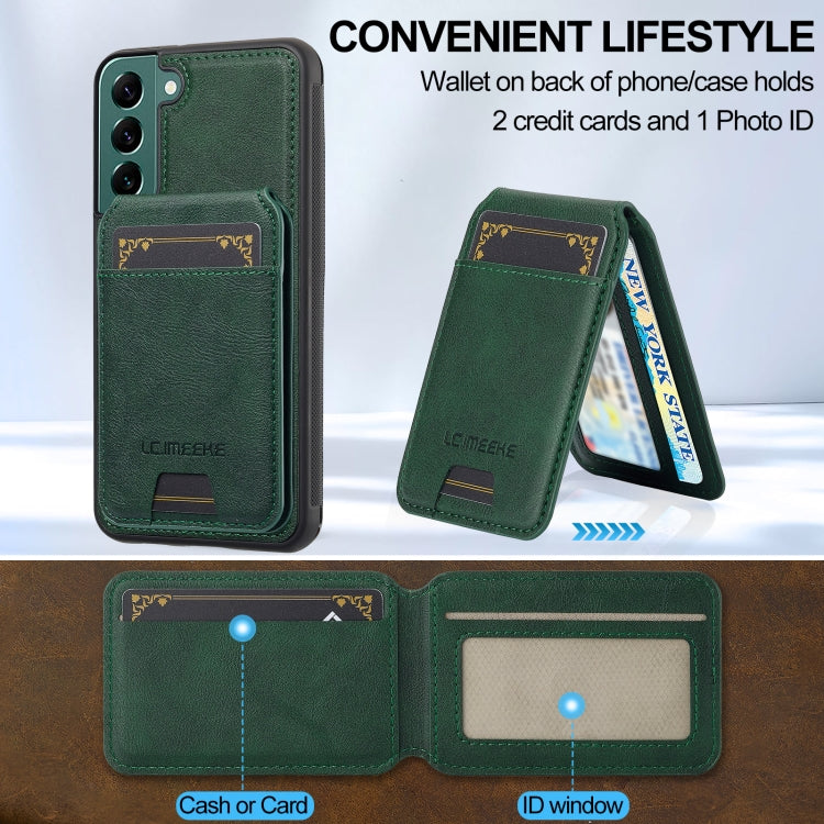 For Samsung Galaxy S21+ 5G LC.IMEEKE L3 Series Detachable RFID Card Bag Magsafe Phone Case(Green)