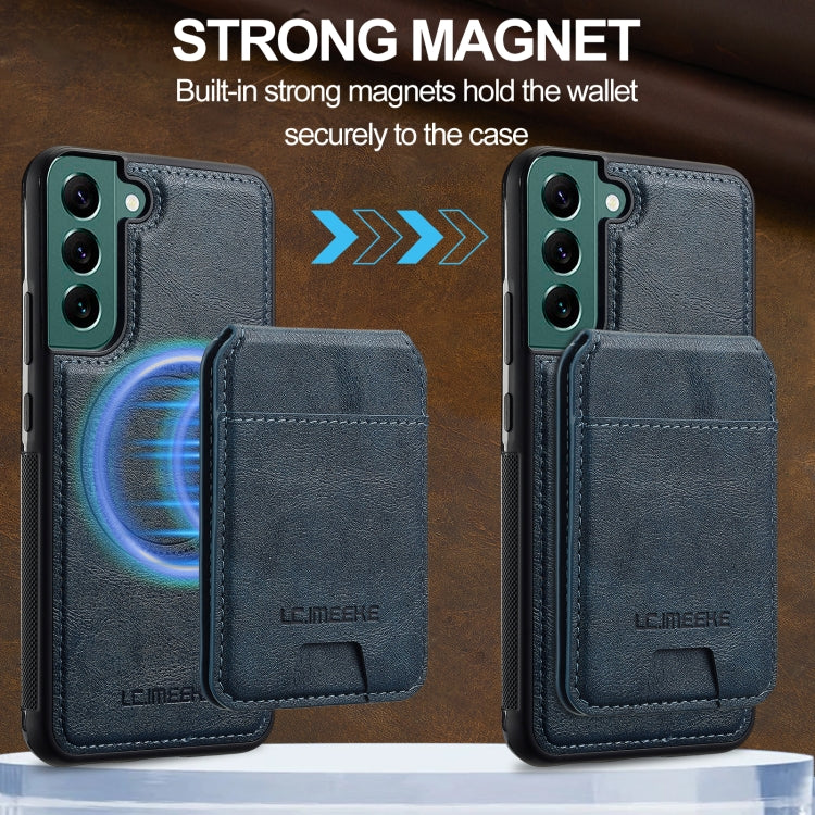 For Samsung Galaxy S20 FE LC.IMEEKE L3 Series Detachable RFID Card Bag Magsafe Phone Case(Blue)