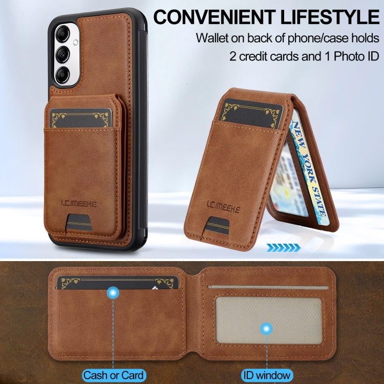 For Samsung Galaxy A54 5G LC.IMEEKE L3 Series Detachable RFID Card Bag Magsafe Phone Case(Brown)