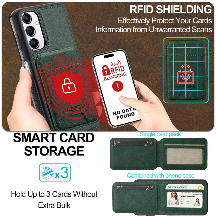 For Samsung Galaxy A54 5G LC.IMEEKE L3 Series Detachable RFID Card Bag Magsafe Phone Case(Green)