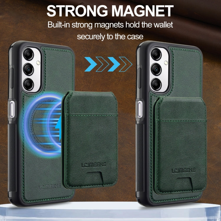 For Samsung Galaxy A54 5G LC.IMEEKE L3 Series Detachable RFID Card Bag Magsafe Phone Case(Green)