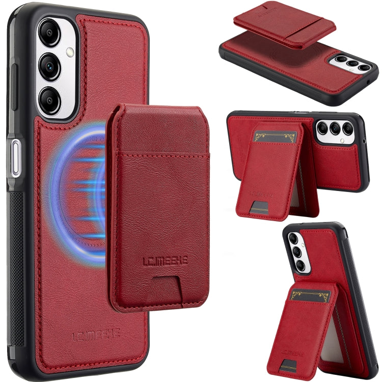 For Samsung Galaxy A54 5G LC.IMEEKE L3 Series Detachable RFID Card Bag Magsafe Phone Case(Red)