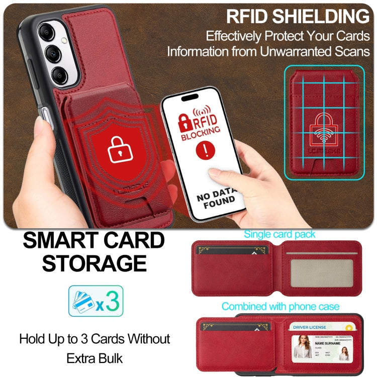 For Samsung Galaxy A54 5G LC.IMEEKE L3 Series Detachable RFID Card Bag Magsafe Phone Case(Red)