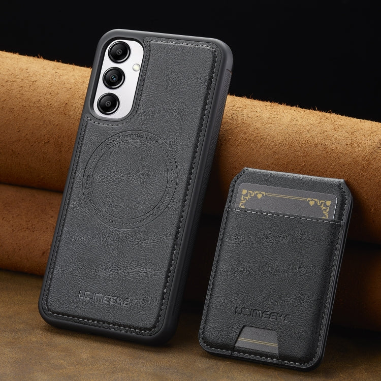 For Samsung Galaxy A34 5G LC.IMEEKE L3 Series Detachable RFID Card Bag Magsafe Phone Case(Black)