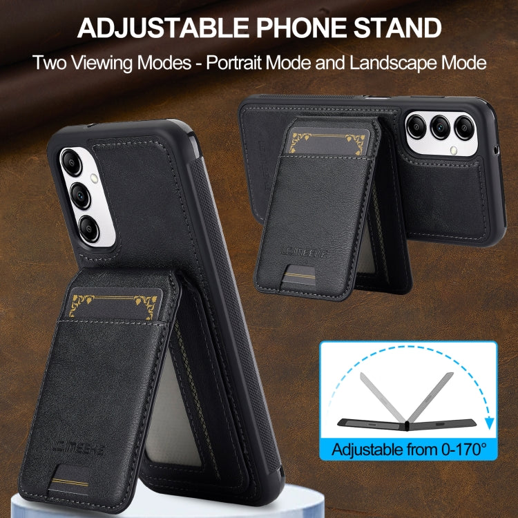 For Samsung Galaxy A34 5G LC.IMEEKE L3 Series Detachable RFID Card Bag Magsafe Phone Case(Black)