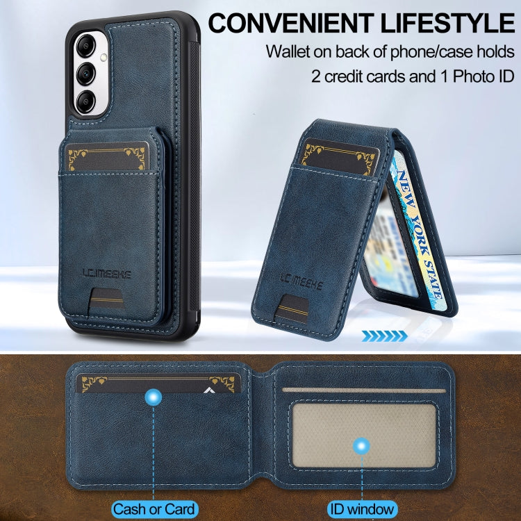 For Samsung Galaxy A34 5G LC.IMEEKE L3 Series Detachable RFID Card Bag Magsafe Phone Case(Blue)