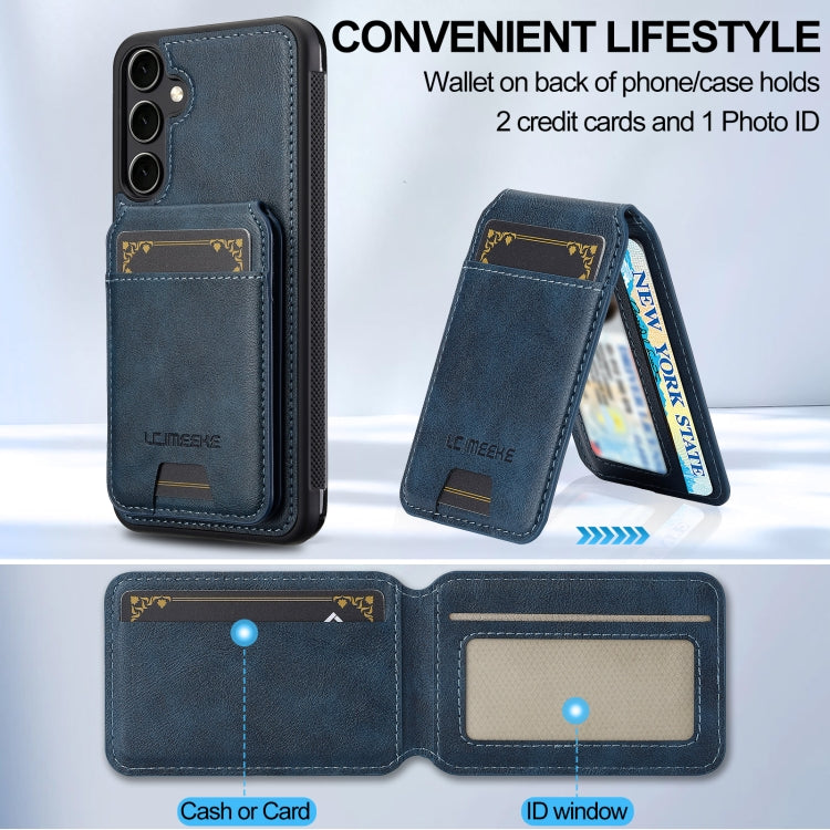 For Samsung Galaxy A16 5G LC.IMEEKE L3 Series Detachable RFID Card Bag Magsafe Phone Case(Blue)
