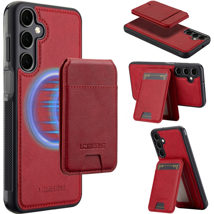 For Samsung Galaxy A16 5G LC.IMEEKE L3 Series Detachable RFID Card Bag Magsafe Phone Case(Red)