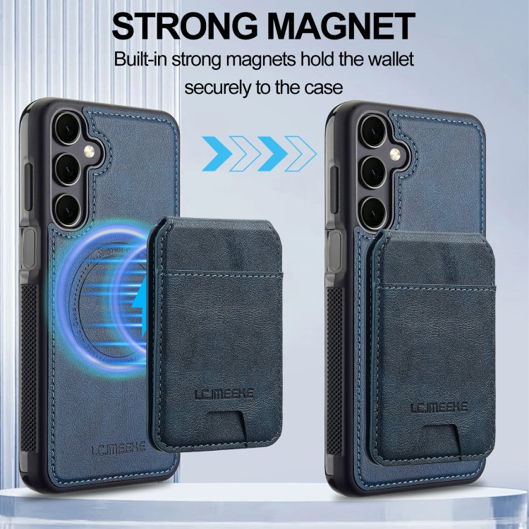 For Samsung Galaxy A15 5G / 4G LC.IMEEKE L3 Series Detachable RFID Card Bag Magsafe Phone Case(Blue)