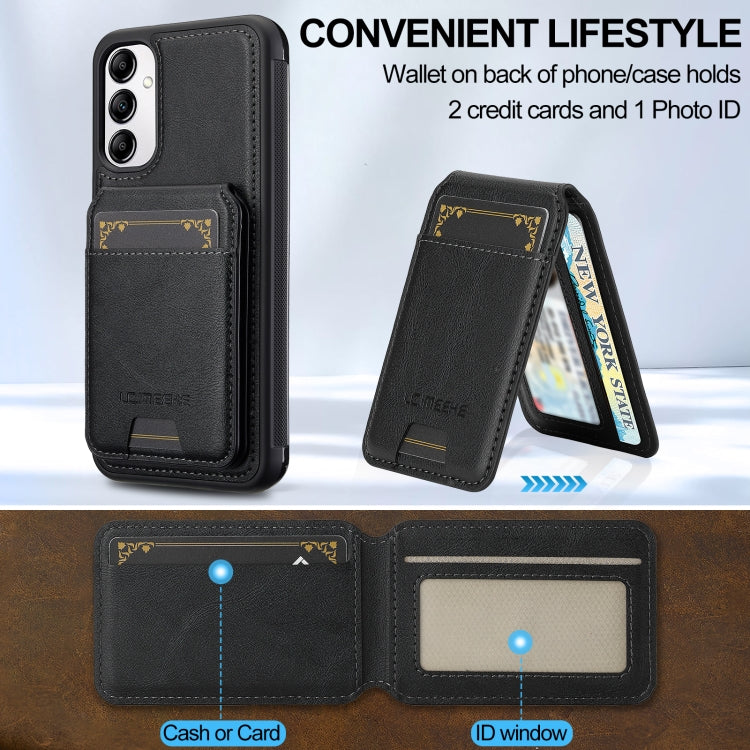 For Samsung Galaxy A14 5G / 4G LC.IMEEKE L3 Series Detachable RFID Card Bag Magsafe Phone Case(Black)