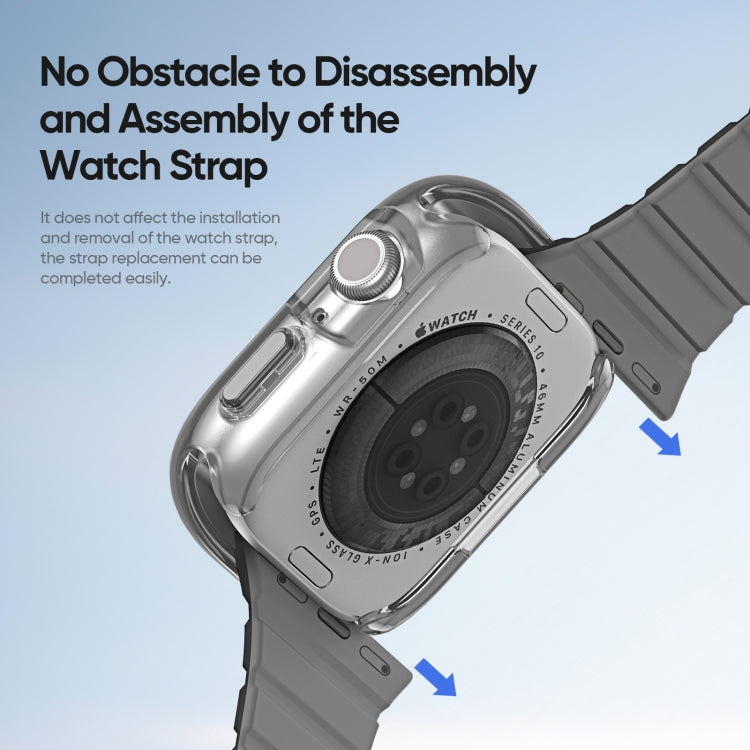 For Apple Watch Series 10 / 11 46mm DUX DUCIS Camo Series TPU Hybrid PC Watch Protective Case(Black)