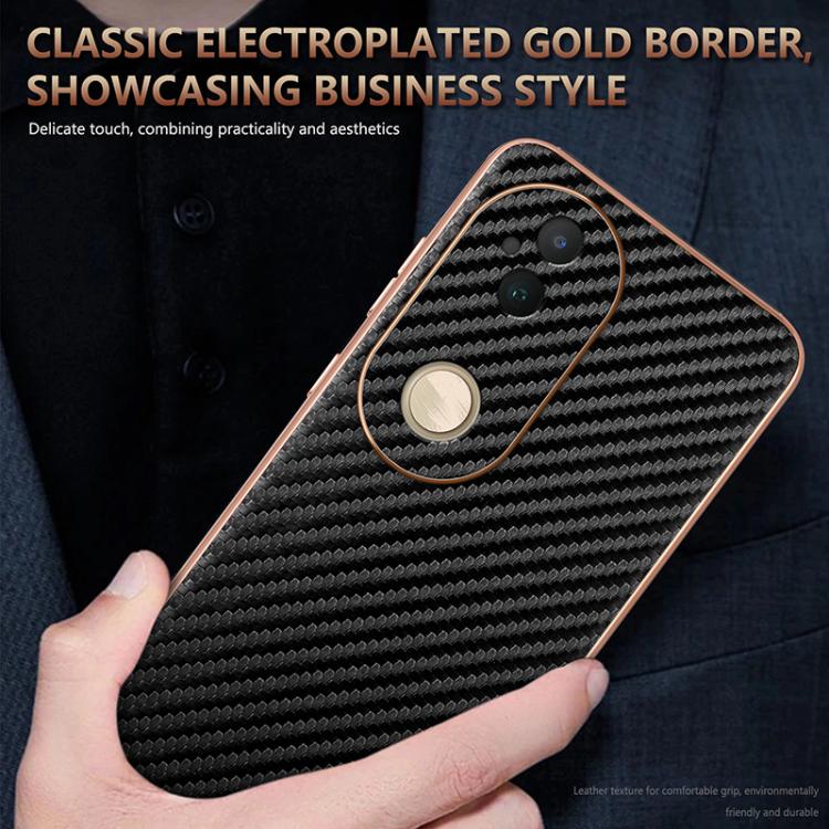 For vivo S20 AZNS Electroplated Edge Carbon Fiber Texture Phone Case(Brown)