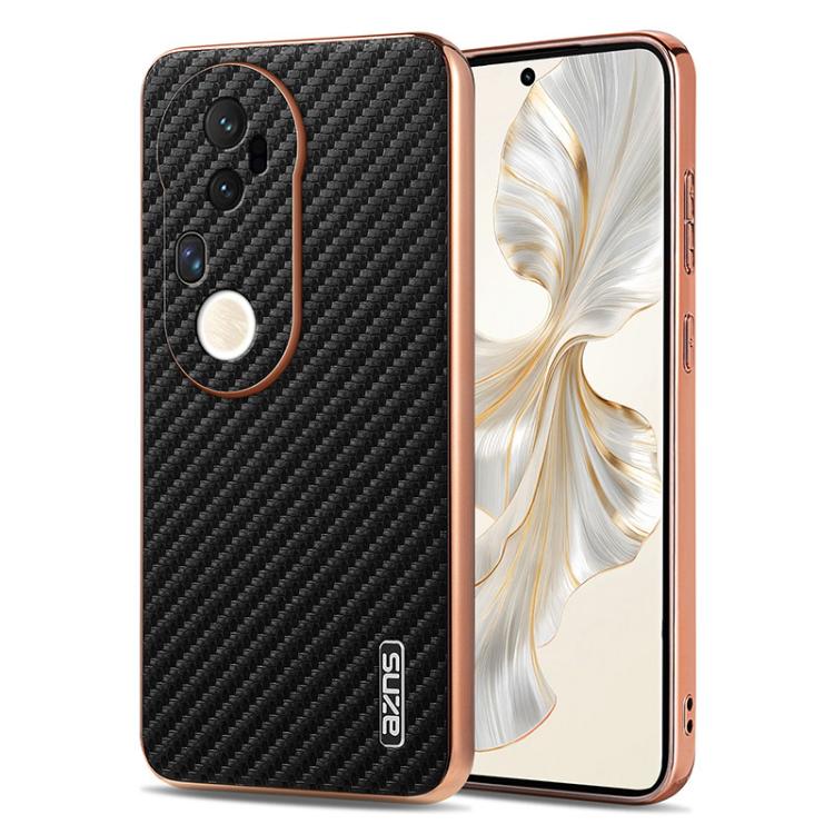 For vivo S20 Pro AZNS Electroplated Edge Carbon Fiber Texture Phone Case(Black)