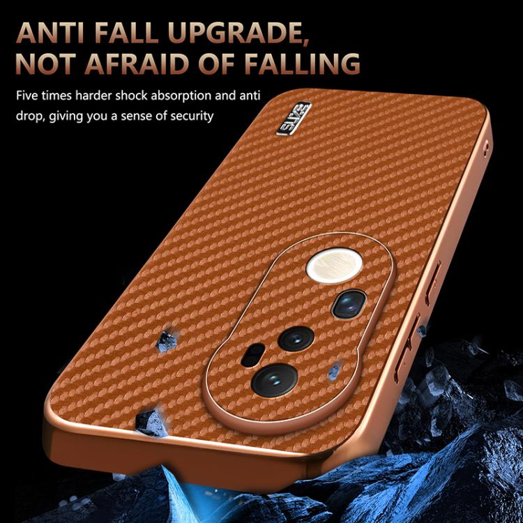 For vivo S20 Pro AZNS Electroplated Edge Carbon Fiber Texture Phone Case(Black)