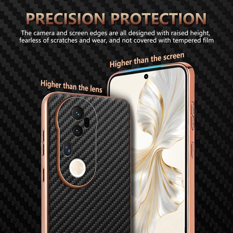 For vivo S20 Pro AZNS Electroplated Edge Carbon Fiber Texture Phone Case(Black)