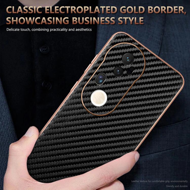 For vivo S20 Pro AZNS Electroplated Edge Carbon Fiber Texture Phone Case(Blue)