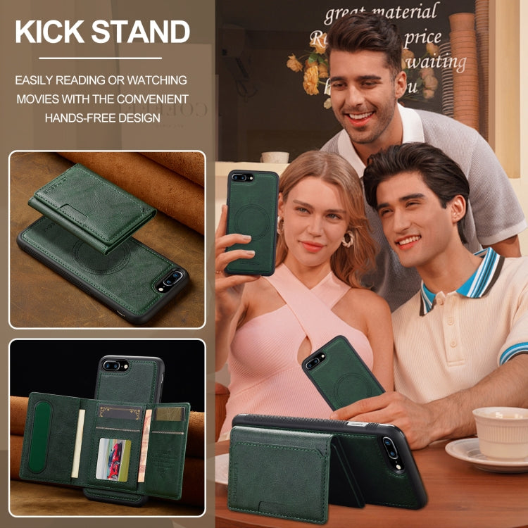 For iPhone 17e / 16e LC.IMEEKE L5 Series Detachable RFID Card Bag Magsafe Phone Case(Green)