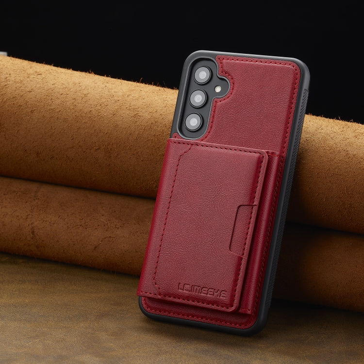 For Samsung Galaxy S24+ 5G LC.IMEEKE L5 Series Detachable RFID Card Bag Magsafe Phone Case(Red)