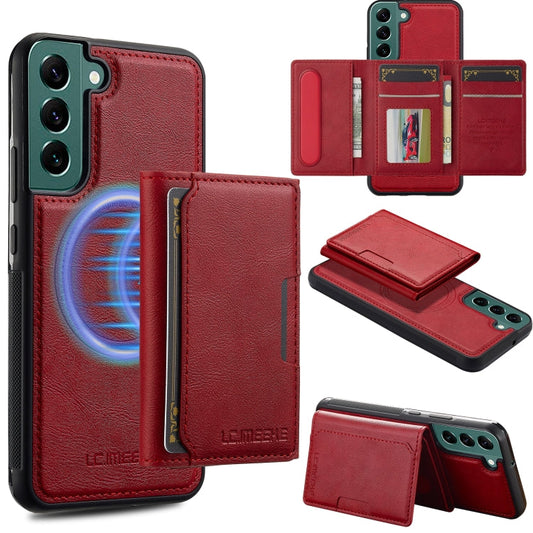 For Samsung Galaxy S20 FE LC.IMEEKE L5 Series Detachable RFID Card Bag Magsafe Phone Case(Red)