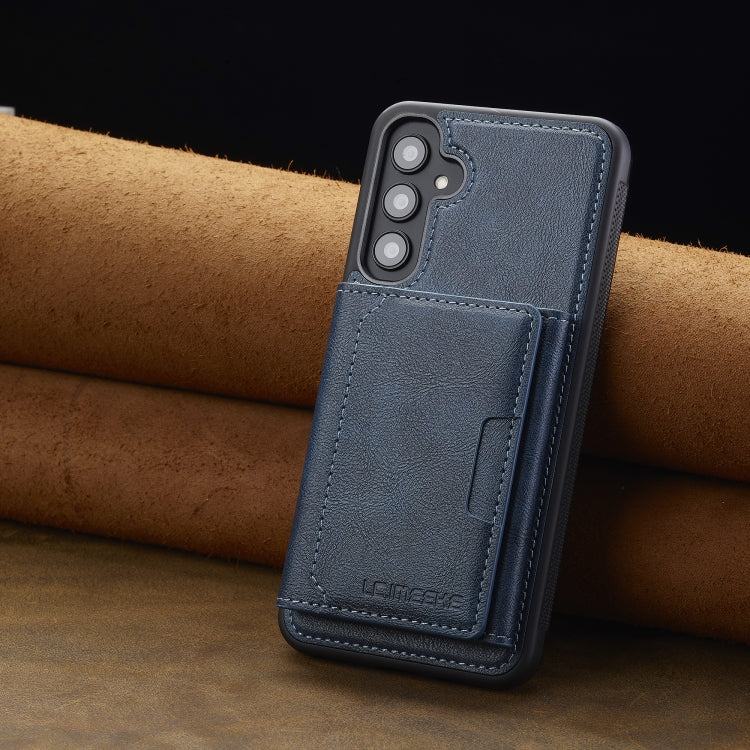 For Samsung Galaxy A16 5G LC.IMEEKE L5 Series Detachable RFID Card Bag Magsafe Phone Case(Blue)