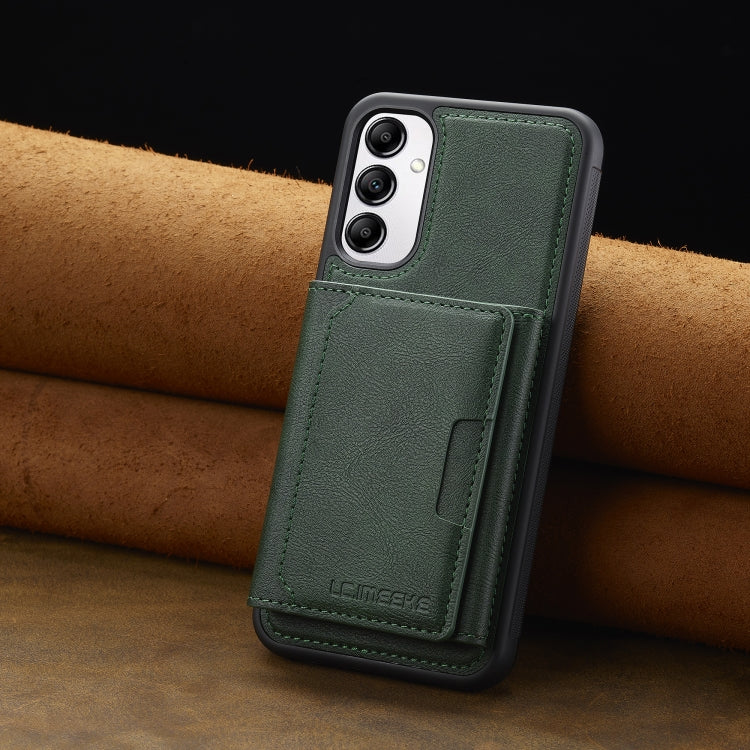 For Samsung Galaxy A34 5G LC.IMEEKE L5 Series Detachable RFID Card Bag Magsafe Phone Case(Green)