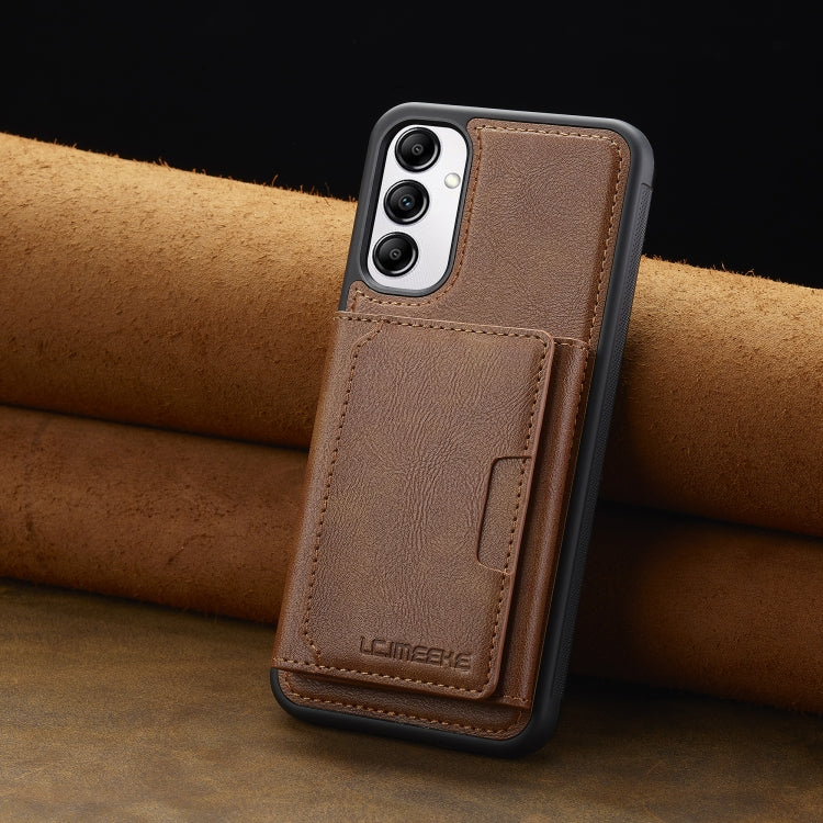 For Samsung Galaxy A54 5G LC.IMEEKE L5 Series Detachable RFID Card Bag Magsafe Phone Case(Brown)