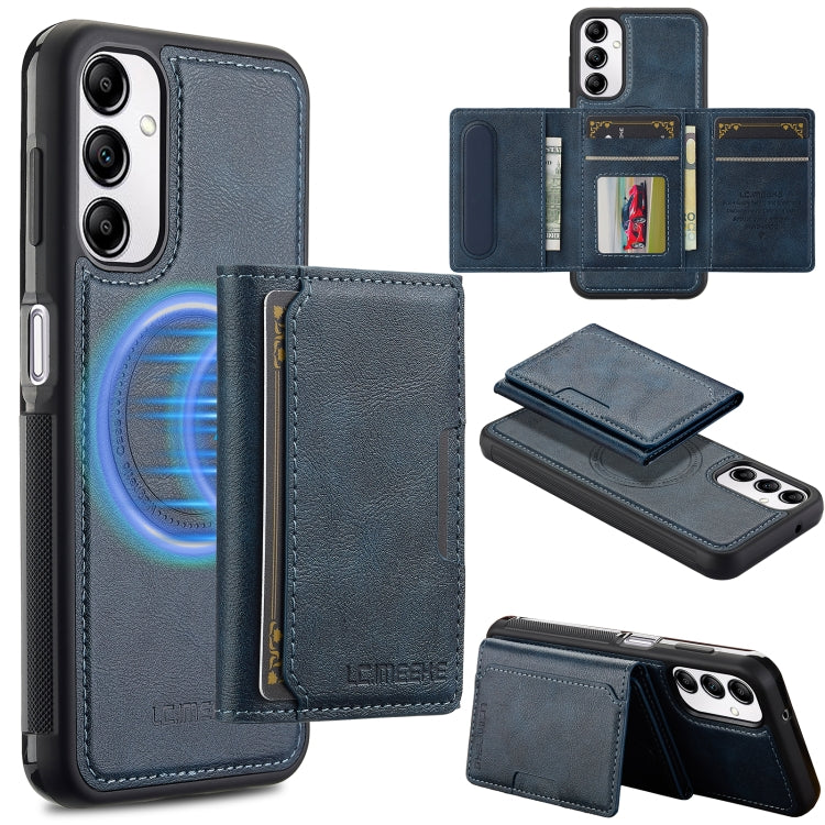 For Samsung Galaxy A54 5G LC.IMEEKE L5 Series Detachable RFID Card Bag Magsafe Phone Case(Blue)