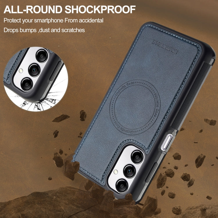 For Samsung Galaxy A54 5G LC.IMEEKE L5 Series Detachable RFID Card Bag Magsafe Phone Case(Blue)