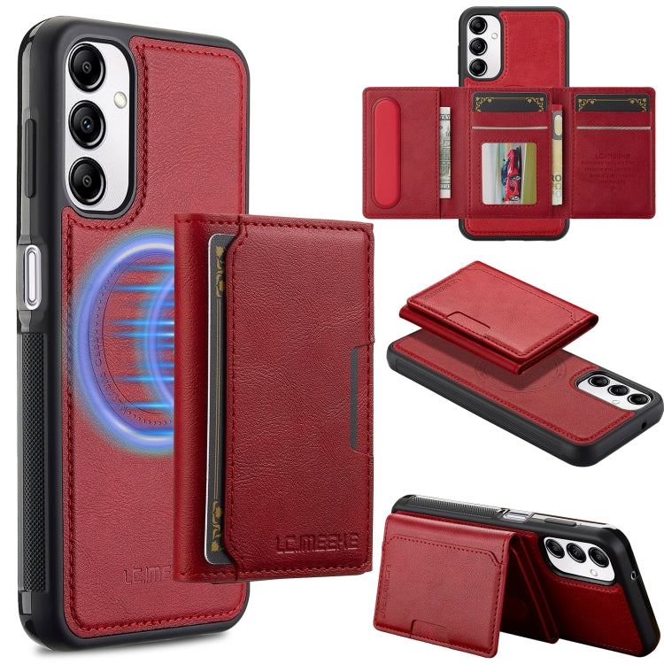 For Samsung Galaxy A54 5G LC.IMEEKE L5 Series Detachable RFID Card Bag Magsafe Phone Case(Red)