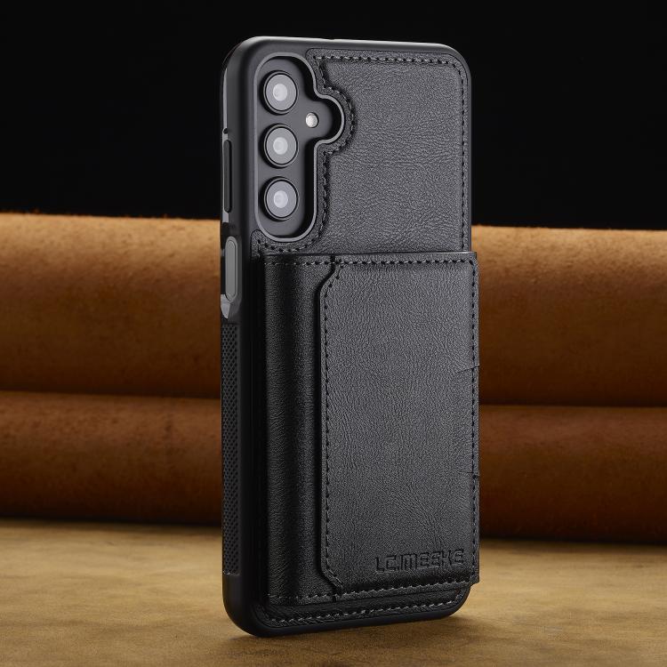 For Samsung Galaxy A56 5G LC.IMEEKE L5 Series Detachable RFID Card Bag Magsafe Phone Case(Black)