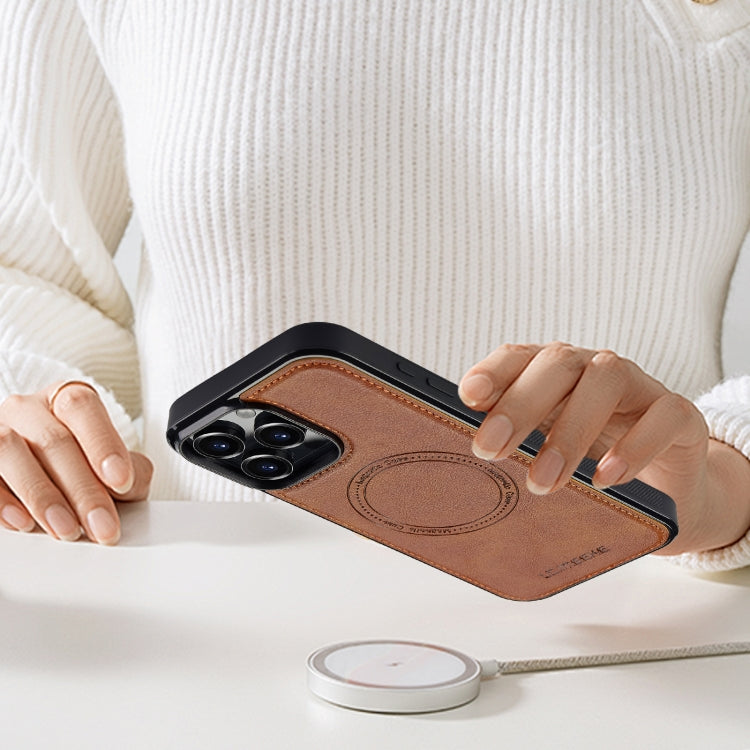 For iPhone 16 Pro LC.IMEEKE Magsafe Phone Case(Brown)