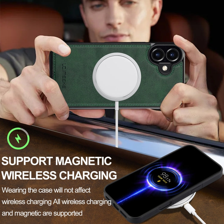For iPhone 16 LC.IMEEKE Magsafe Phone Case(Green)