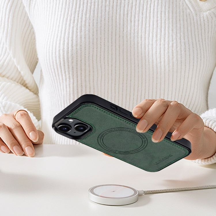 For iPhone 15 Plus / 14 Plus LC.IMEEKE Magsafe Phone Case(Green)