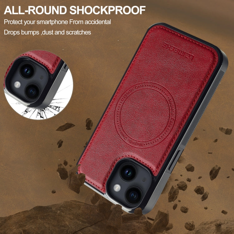 For iPhone 13 mini LC.IMEEKE Magsafe Phone Case(Red)