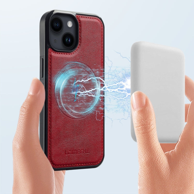 For iPhone 13 mini LC.IMEEKE Magsafe Phone Case(Red)