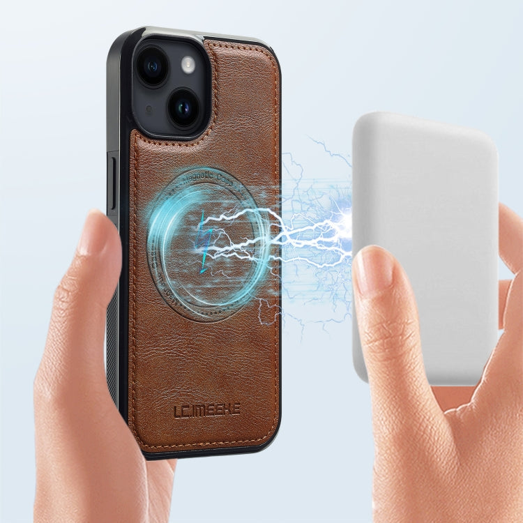 For iPhone 13 mini LC.IMEEKE Magsafe Phone Case(Brown)
