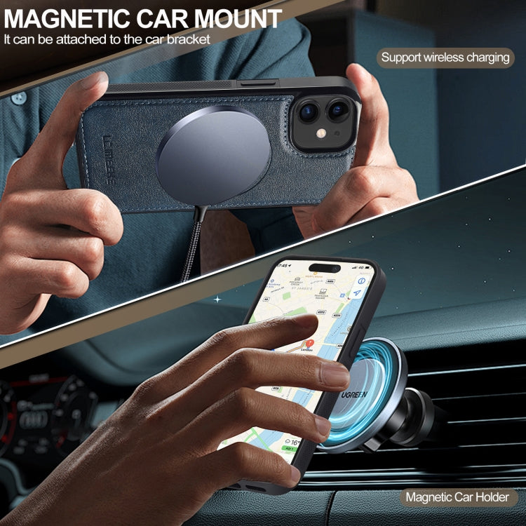 For iPhone 12 mini LC.IMEEKE Magsafe Phone Case(Blue)