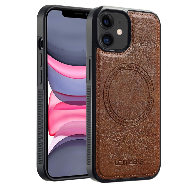 For iPhone 11 LC.IMEEKE Magsafe Phone Case(Brown)