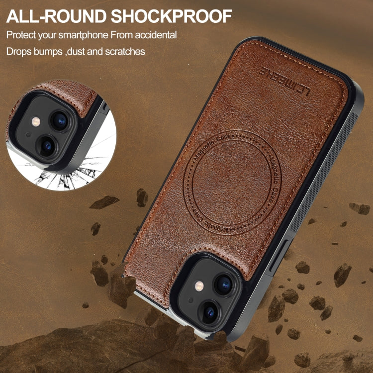 For iPhone 11 LC.IMEEKE Magsafe Phone Case(Brown)