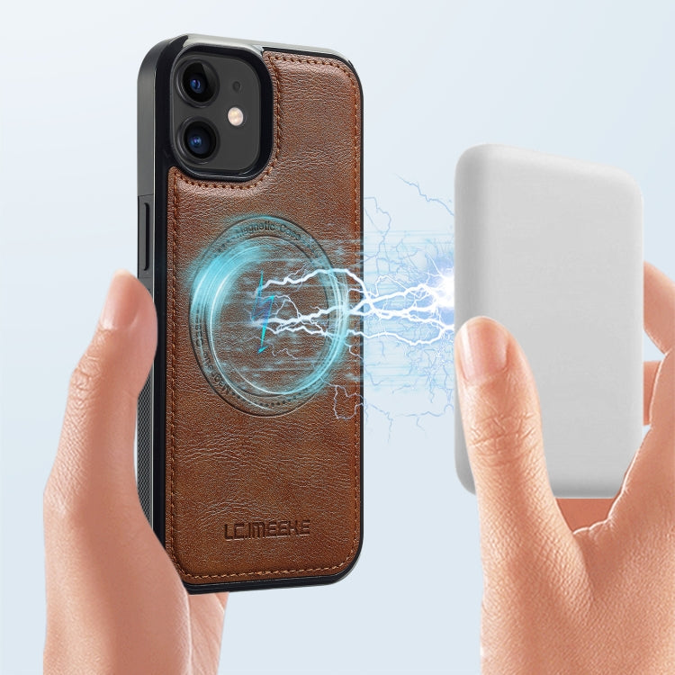 For iPhone 11 LC.IMEEKE Magsafe Phone Case(Brown)