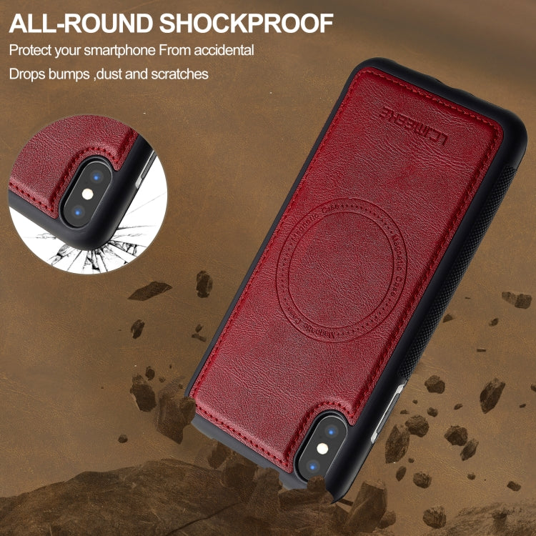 For iPhone XS / X LC.IMEEKE Magsafe Phone Case(Red)