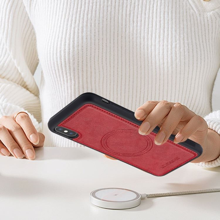 For iPhone XR LC.IMEEKE Magsafe Phone Case(Red)