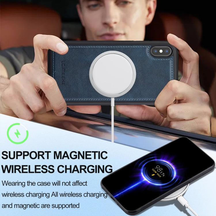 For iPhone XR LC.IMEEKE Magsafe Phone Case(Blue)