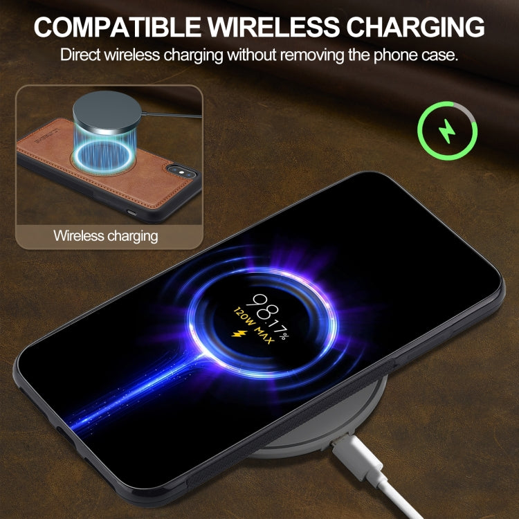 For iPhone XR LC.IMEEKE Magsafe Phone Case(Brown)