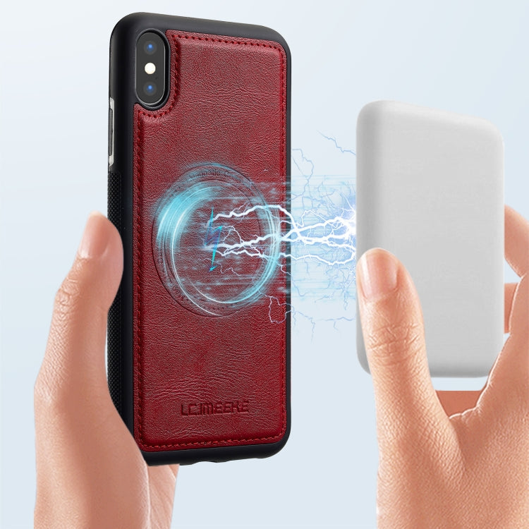 For iPhone XS Max LC.IMEEKE Magsafe Phone Case(Red)